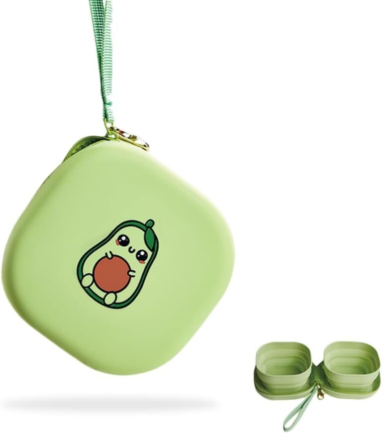 Travel Twin Pet Bowls for Cats or Dogs, Collapsible Silicone Bowls for Food and Water Feeding, Foldable Zip Up Oxford Cloth Carry Case with Carabiner Clip, Portable Hiking Cat Bowl