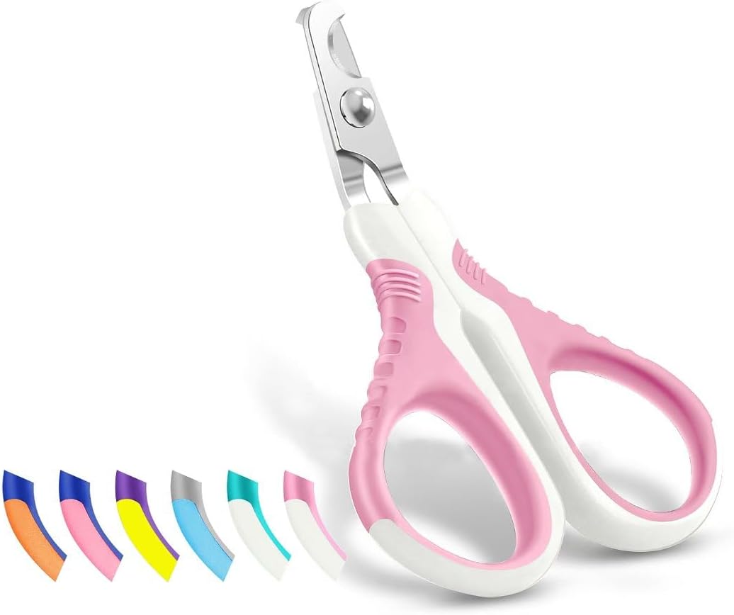 WePet Pet Nail Clippers U07.1, Professional Claw Trimmer, Bended Scissor Special for Cats, Kittens, Dogs, Puppies, Small Animals, White/Thulian Pink WePet Pet Nail Clippers U07.1, Professional Claw Trimmer, Bended Scissor Special for Cats, Kittens, Dogs, Puppies, Small Animals, White/Thulian Pink