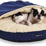 Amazon Basics Pet Cave Bed for Dog, With Removal Nesting Cave Cover, Fits up to 30lbs Pets, 35 x 35 x 13 inches, Blue