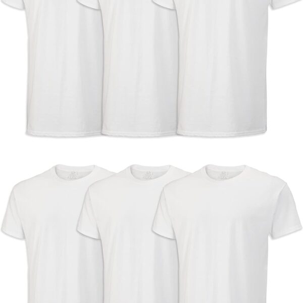 Fruit of The Loom Men's Crew Tee Undershirts, Moisture Wicking & Tag Free, Also Available in Big & Tall