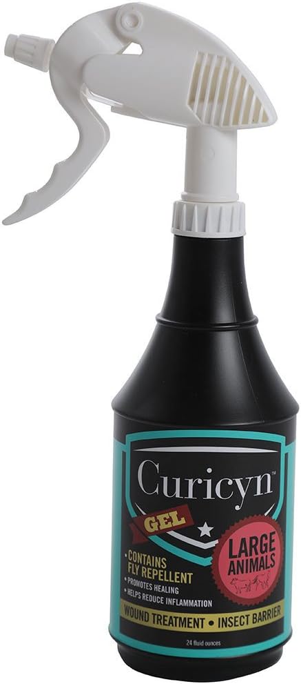 Curicyn Wound Treatment Spray Gel - Dog Wound Care, Hot Spot Remedy, Large Animals Skin Care Infection Treatment, Helps Reduce Inflammation - Effective Insect Barrier Gel Formula, 24oz Spray Bottle Curicyn Wound Treatment Spray Gel - Dog Wound Care, Hot Spot Remedy, Large Animals Skin Care Infection Treatment, Helps Reduce Inflammation - Effective Insect Barrier Gel Formula, 24oz Spray Bottle