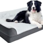 Amazon Basics Washable L-Shaped Dog Bed for Medium Dogs, Anti-Slip Pet Sofa Bed for Indoor Dogs, Crate Bed, 36x27x8 Inches, Gray, Medium