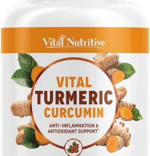 Vital Turmeric Curcumin Supplement 1310mg Blend with 95% Curcuminoids & Curcumin with Black Pepper Joint, Brain, Immune & Anti-Aging Support Non-GMO, Gluten-Free 30 Day Supply