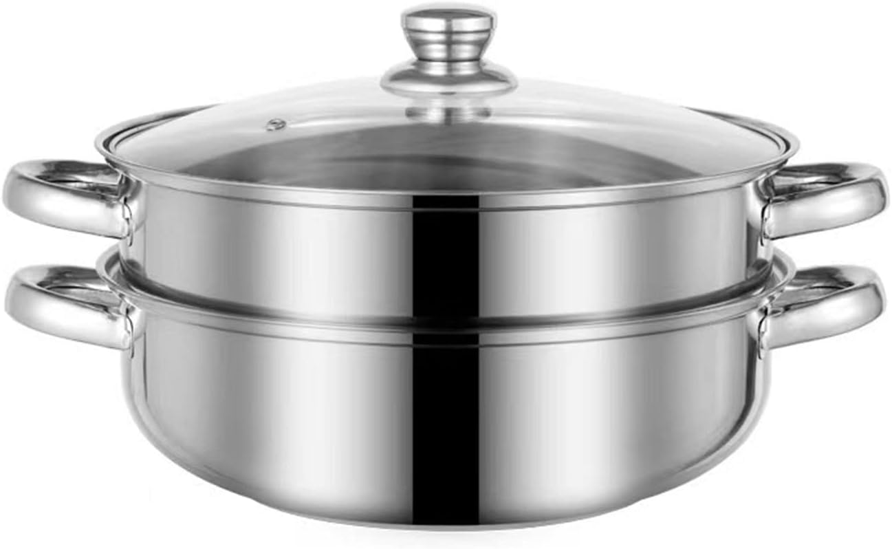 Steamer for Cooking, 5.0 Quarts Stainless Steel Steamer Pot, 2-Tier Food Steam Pots with Lid for Cooking Vegetables, Seafood, Soups, Stews and Pasta, 11 x 6.1 inch Steamer for Cooking, 5.0 Quarts Stainless Steel Steamer Pot, 2-Tier Food Steam Pots with Lid for Cooking Vegetables, Seafood, Soups, Stews and Pasta, 11 x 6.1 inch