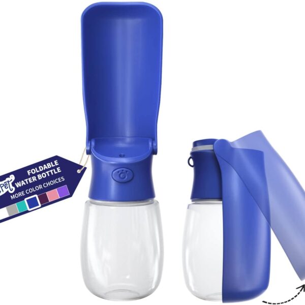 WePet Foldable Portable Dog Water Bottle Puppy Water Dispenser with Drinking Feeder, 12 OZ, High-Temperature Resistant Leak Proof for Pets Outdoor Walking, Hiking, Travel, Food Grade Plastic BPA Free