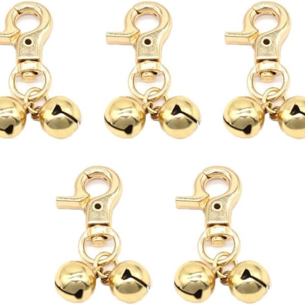 5 PCS Metal Cat Bell Training Bell Pet Bells Collars Ornament for Dog Cats,Gold