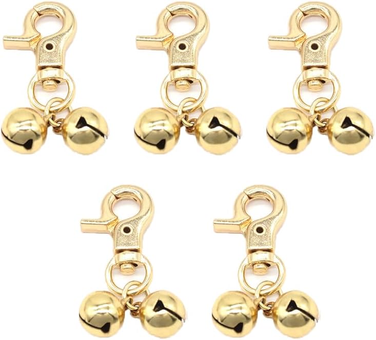 5 PCS Metal Cat Bell Training Bell Pet Bells Collars Ornament for Dog Cats,Gold
