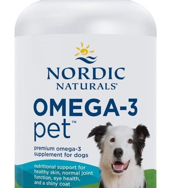 Nordic Naturals Omega-3 Pet, Unflavored - 120 Soft Gels - 330 mg Omega-3 Per Soft Gel - Fish Oil for Dogs with EPA & DHA - Promotes Heart, Skin, Coat, & Immune Health
