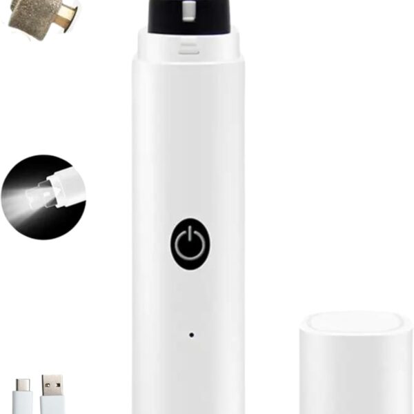 GajetNest Professional Pet Nail Grinder for Dogs and Cats, 2 Speeds LED Light USB Charging Low Vibration, Quiet, Cordless Ergonomic Long Lasting Battery, Safety Guard