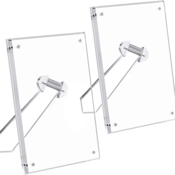 NIUBEE 5x7 Picture Frame, Acrylic Clear Photo Frame with Magnets for Tabletop Display, 2 Pack