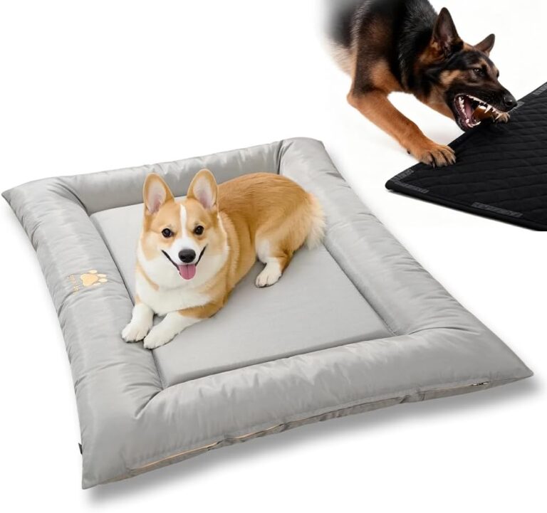 SOMAHE Dog Bed for Dog Crate Oxford Puppy Crate Pad Waterproof Pet Beds Outdoor Cage Mat Easy Rinse Grey 36233 Inch