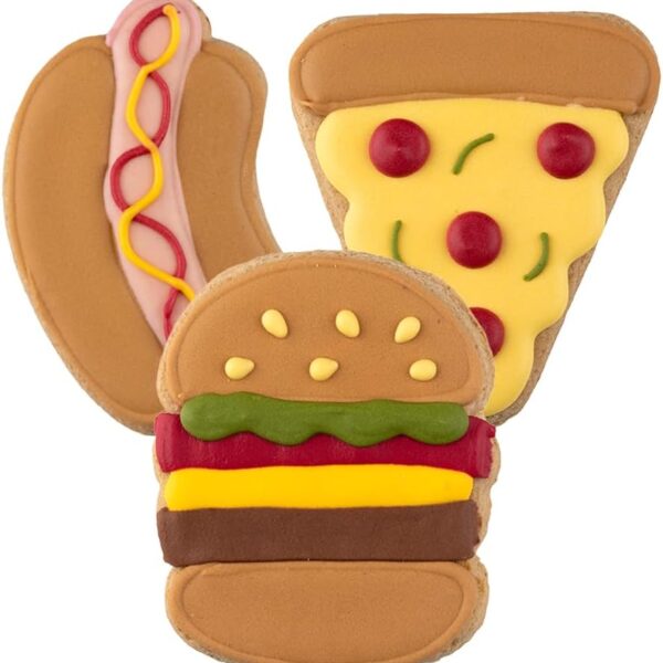 CRUMBARK Off The Menu Gift | Hand-Decorated Dog Cookies 3 Pack in Gift Box | Extra Large Dog Treats 62g Cookie, Vegan Snacks for Dogs, Gifts for Dogs