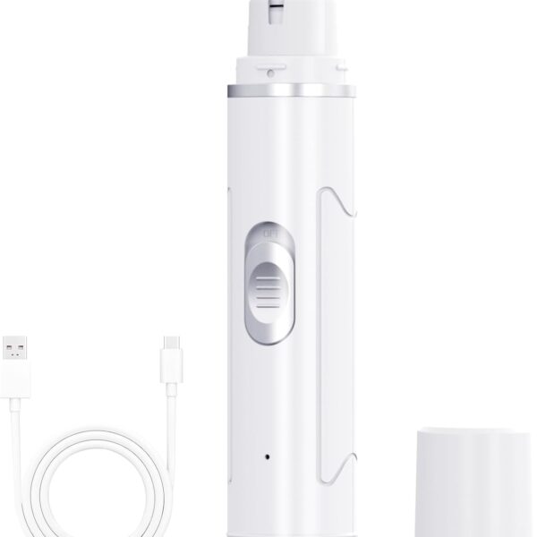 Chwwen Dog Nail Grinder Quiet - Professional 2-Speed Electric Pet Nail Trimmer with Guard, Rechargeable & Painless Claw Grinder for Small Medium Large Dogs & Cats, Low Noise & Vibration