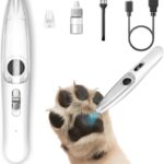 Dog Clippers for Grooming, Small Pet Trimmer for Paws & Face, Cordless Pet Paw Hair Trimmer with Vacuum Suction, Low Noise, Washable Blade, 2-Speed Rechargeable Dog Grooming Tool