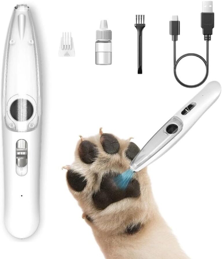 Dog Clippers for Grooming, Small Pet Trimmer for Paws & Face, Cordless Pet Paw Hair Trimmer with Vacuum Suction, Low Noise, Washable Blade, 2-Speed Rechargeable Dog Grooming Tool