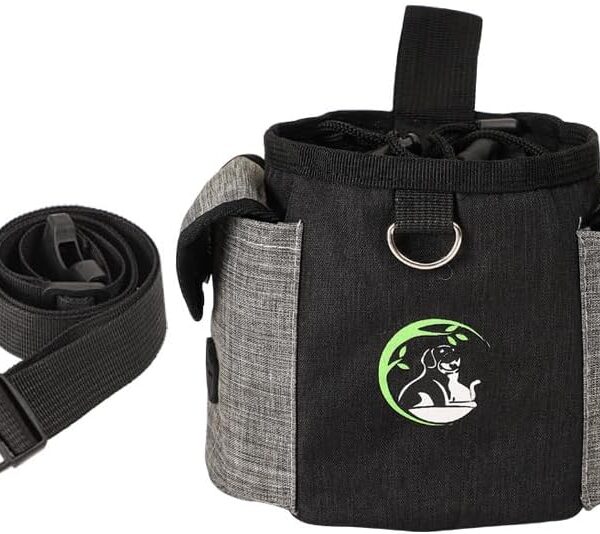 Fashionable Waist-Worn Pet Training Treat Bag - Stylish & Spacious for Hands-Free Pet Training (Black)