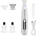 Dog Paw Trimmer,Upgraded Grooming Kit with LED Light,Type-C Rechargeable,Cordless Feature,IPX4 Waterproof,Low Noise Clipper for Dog and Other Pet's Hair Around Paw,Face,Eyes,Ears and Rump