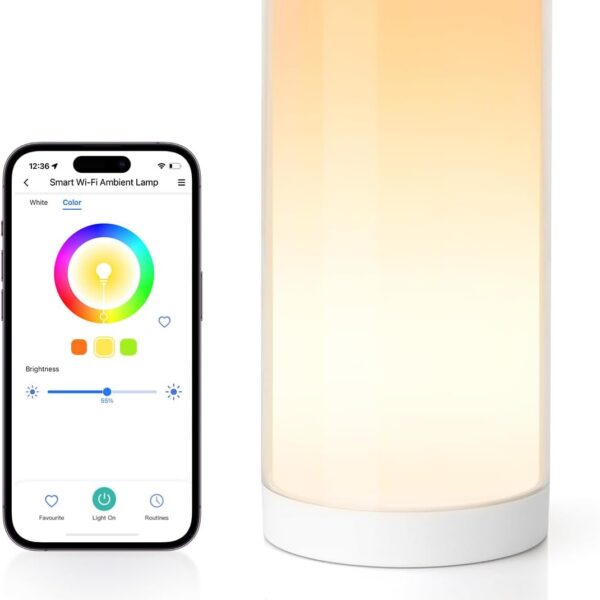 meross Smart Table Lamp, Bedside Lamp, Compatible with Apple HomeKit, Siri, Amazon Alexa and SmartThings, Tunable White and Multi-Color, Touch Control, Voice and App Control