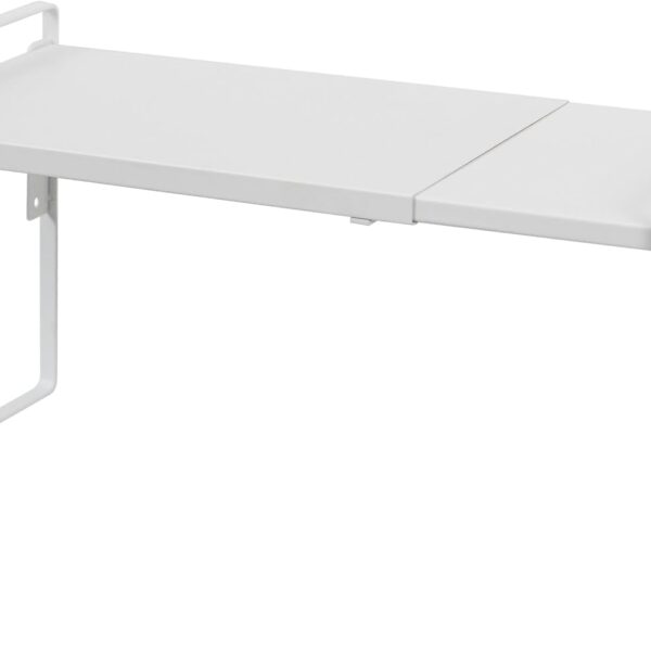 Nxconsu Cabinet Shelf Expandable Height Adjustable Organizer Riser for Kitchen Cabinet Pantry Cupboard Under Sink Countertop Organization Storage Space Saver Stackable Heavy Duty Metal White