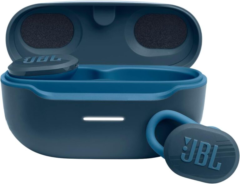 JBL Endurance Race TWS - Waterproof true wireless active sport earbuds, JBL Pure Bass Sound, Up to 30 hours of battery life, IP67 Waterproof and Dustproof, Ambient Aware & TalkThru (Blue)