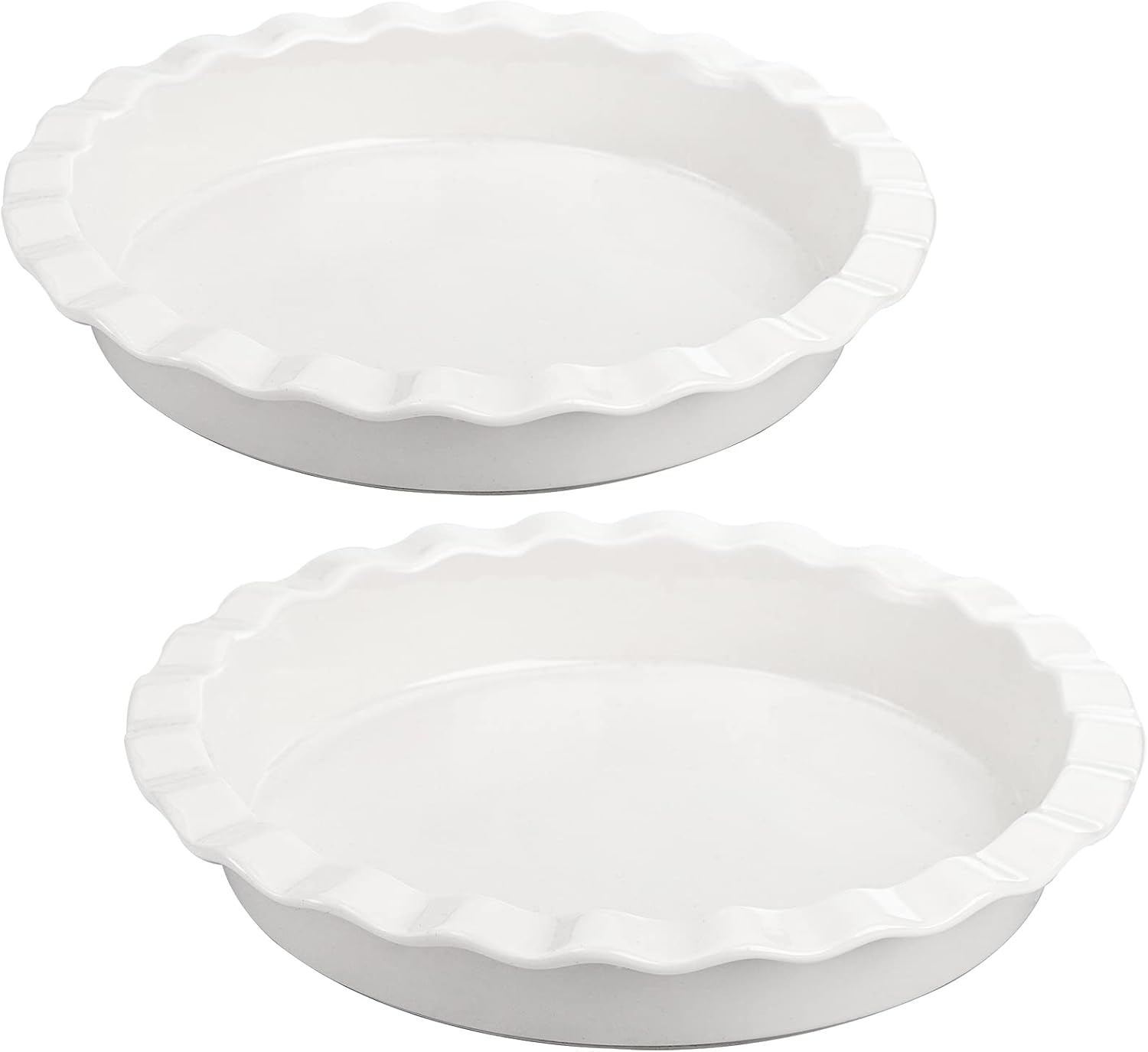 Foraineam Porcelain Pie Pan for Baking, Oven Safe Pie Plate Baking Dish, 9 Inches Round Deep Dish with Ruffled Edge, Set of 2 Foraineam Porcelain Pie Pan for Baking, Oven Safe Pie Plate Baking Dish, 9 Inches Round Deep Dish with Ruffled Edge, Set of 2