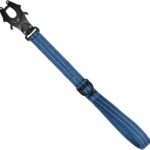 ICEFANG Short Dog Leash 18 Inch Reflective Nylon Traffic Leash with Padded Handle,Heavy Duty Auto Lock Swivel Clip for Medium Large Dogs No Pull Training Walking (Blue, 18 Inch)