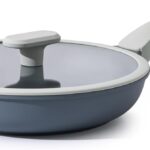 PRICUSIS Nonstick Ceramic Frying Pan with Lid, Non Toxic Skillet, Healthy Egg Pan Nonstick Omelet Pan Chef's Pan, PTFE PFOA & PFAS Free, Induction Compatible (8Inch W/L)