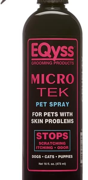EQyss Micro-Tek Pet Itch Relief Spray - Soothes Dry Irritated Skin, Stops Itching, Scratching, Biting, Licking Hot Spots - for all Cats & Dogs (16 oz)