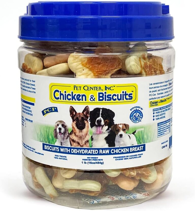 PCI Pet Center Inc. Chicken & Biscuits, Biscuits wrapped with Chicken Breasts Dog Treats, 1 Pound Container