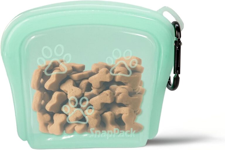 MODERN-X SnapPack Pet Treat Single Reusable Silicone Treat Bag Pouches for Dogs & Cats, Dishwasher-Safe, Eco-Friendly, Leakproof, Microwavable & Freezer Safe, BPA-Free with Zero Plastic, Teal Color