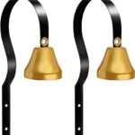 2Pcs Metal Dog Doorbell, Shopkeepers Doggy Training Bell Wall Mounted for Home Decoration Store Entry Door Chime, Store Door Bell for Housebreaking/Housetraining Door Bell/Potty Training (Black)