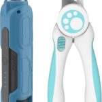 PAPIFEED Dog Nail Clippers & Grinder Kit  Quiet Dog Nail Grinder with Trimmers, 6-Speed Adjustable, Dual LED Lights, Dust-Proof Cover, Type-C Rechargeable for Dogs & Cats (Blue)