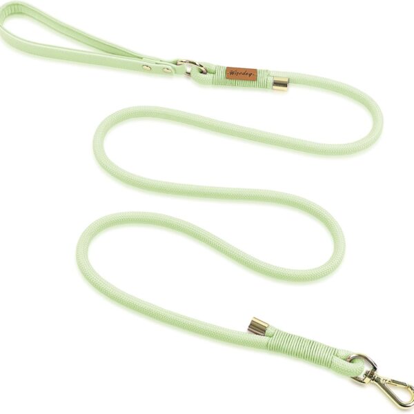 Wisedog Dog Leash for Small Dogs, 5FT Lightweight Rope Leash with PVC Soft Padded Handle, Rustproof 360Swivel Buckle Heavy Duty for Medium & Large Dogs (Sage Green)