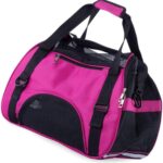 FRCOLOR Cat Dog Pet Carrier Bag Soft-Sided Travel Backpack Mesh Windows Straps Suitable for Outdoor Use Small Green