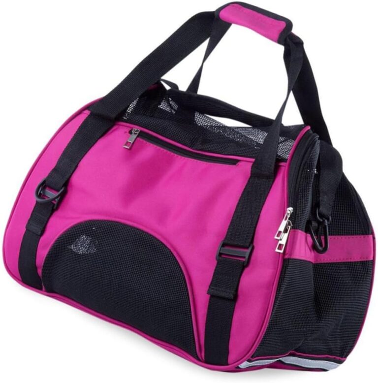 FRCOLOR Cat Dog Pet Carrier Bag Soft-Sided Travel Backpack Mesh Windows Straps Suitable for Outdoor Use Small Green