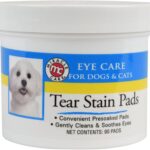 Miracle Care Tear Stain Pads, 90 Single Use Pre-Soaked Pads to Gently Clean and Soothe Dog and Cat Eyes, Non Stinging Formula to Improve Tear Stains and Remove Eye Debris