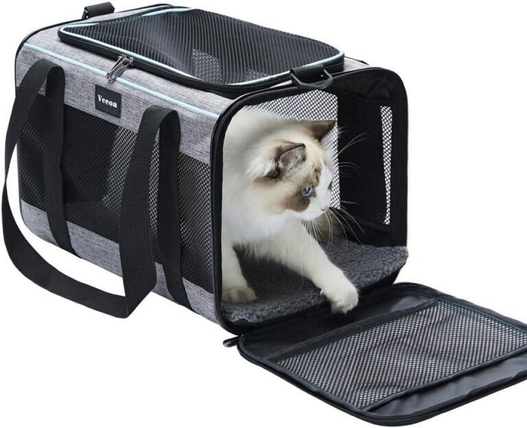Vceoa 19x12x12 Inches Cat, Dog Carrier for Pets Up to 22 Lbs, Soft-Sided Cat Bag Animal Carriers Travel Puppy Carry As a Toy of Fabric Pet Home