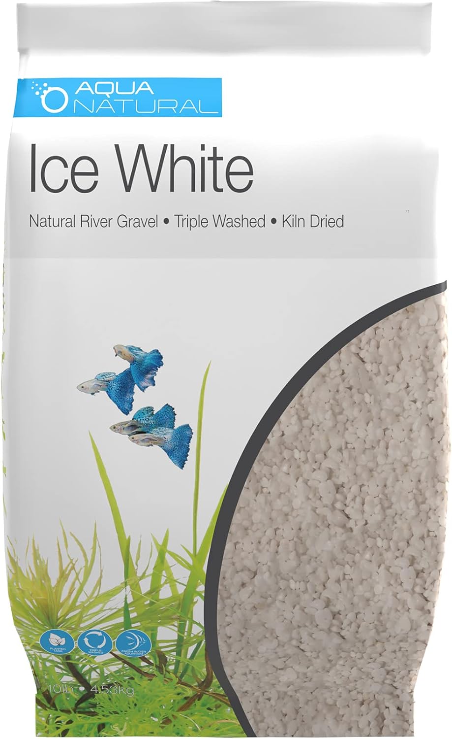 Aqua Natural Ice White 10lb Gravel Substrate for aquascaping, Aquariums, vivariums and terrariums 4-6mm, White Aqua Natural Ice White 10lb Gravel Substrate for aquascaping, Aquariums, vivariums and terrariums 4-6mm, White