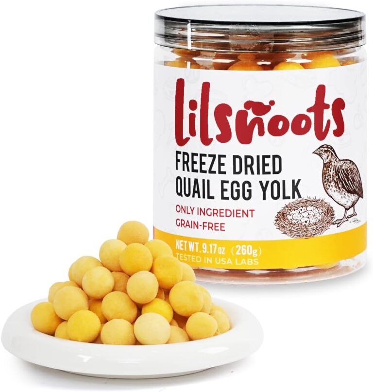 LILSNOOTS Freeze Dried Quail Egg Yolk 9.2oz Single Ingredient Pet Treats for Dogs, Cats, Healthy Freeze-Dried Pet Food Grain&Gluten&Rawhide Free No Additives Training Treats