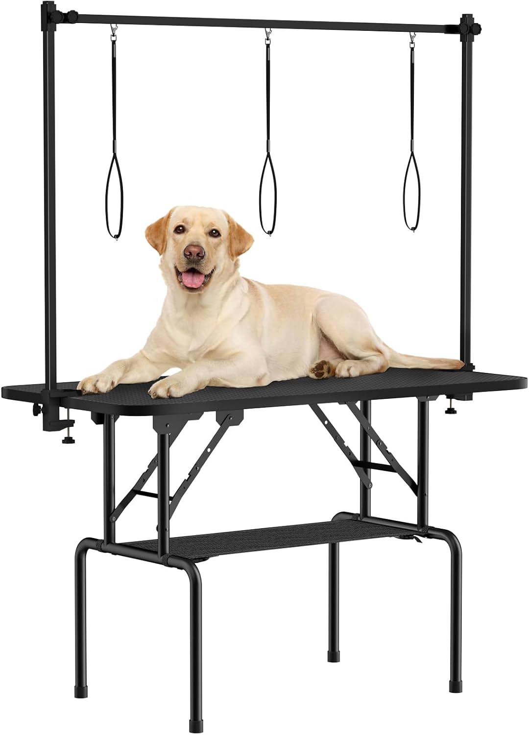 ROOMTEC 46 Inch Dog Grooming Table,Foldable Pet Grooming Tables at Home with Adjustable Arm,Nooses, Mesh Tray ROOMTEC 46 Inch Dog Grooming Table,Foldable Pet Grooming Tables at Home with Adjustable Arm,Nooses, Mesh Tray