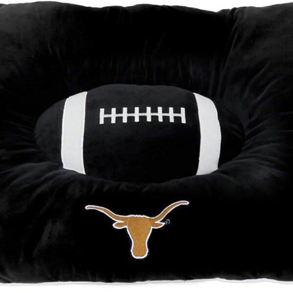 Pets First NCAA PET BED- Texas Longhorns Soft & Cozy Plush Pillow Bed. - Sports Dog Bed. Cuddle, Warm Collegiate Mattress Bed for Cats & Dogs