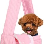 Pet Sling Carrier for Small Dogs and Cats, Cotton Chest Purse with Storage Pocket, Pink, 5-14lbs Capacity, for mom Gifts,Hands-Free Travel (Pink, Large)