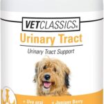 Vet Classics Urinary Tract Dog Supplement- Urinary Tract Support for Dogs, Pet Incontinence- Cranberry Dog Supplements- Chewable Tablets 120 Ct.