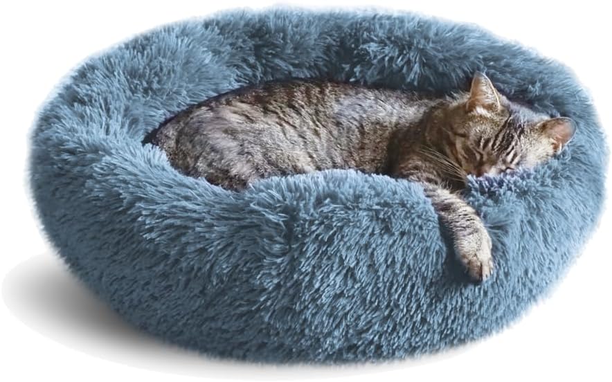 Whiskers & Friends Cat Bed, Cat Beds for Indoor Cats Washable, Orthopedic Soft Fluffy Round Calming Pet Bed for Small to Large Kitty Kittens & Dogs, Small Dog Beds & Furniture Whiskers & Friends Cat Bed, Cat Beds for Indoor Cats Washable, Orthopedic Soft Fluffy Round Calming Pet Bed for Small to Large Kitty Kittens & Dogs, Small Dog Beds & Furniture