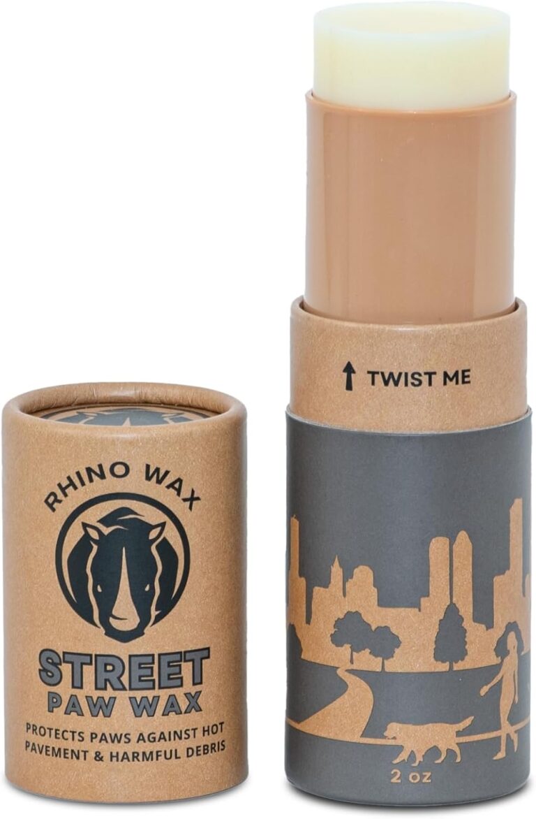 Dog Paw Street Wax 2oz - Use Before Taking Dogs on Hot Streets or Pavement - Balm Protects Against Hot Surfaces, Rocks & Road Debris - Moisturizes and Improves Elasticity - Lick-Safe - USA
