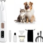Dog Paw Trimmer with LED Light & Low Noise USB Rechargeable Pet Grooming Tool for Dogs & Cats