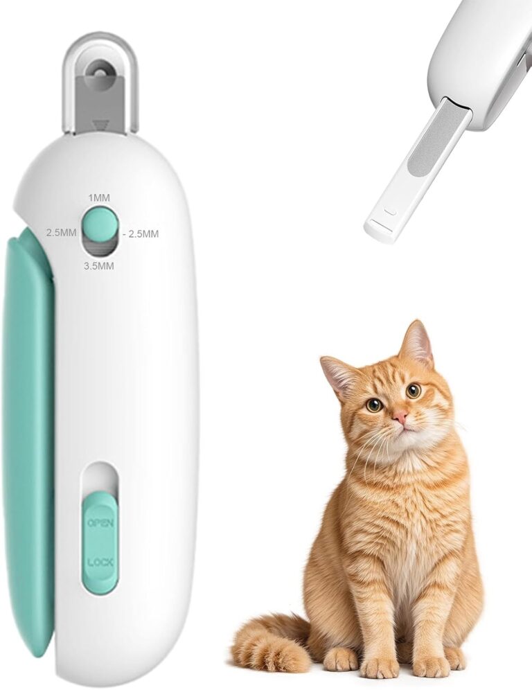 Wanheart Cat Nail Clipper with Catcher Safe Cut Nail Trimmer for Cats Kittens Small Pets No Mess Nail Clippers for Indoor Cats Easy Grooming (Blue)