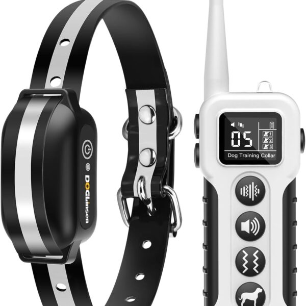 Vibrating Dog Collar - No Shock Training Collar with Remote, 3300ft Range, 9 Style Tones & Vibrations, Adjustable, Black