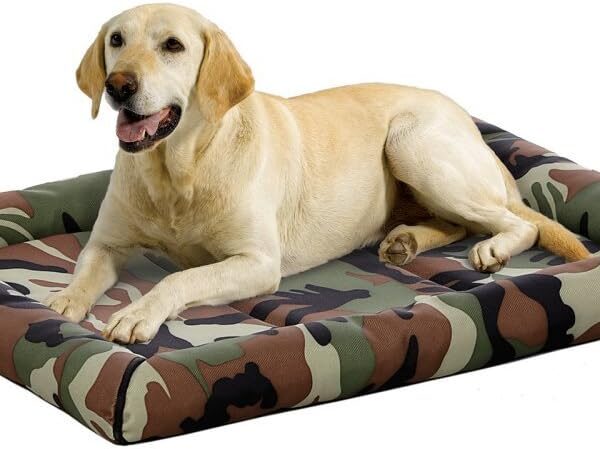 MidWest Homes for Pets XL QuietTime MAXX Ultra-Rugged Dog Bed, Water & Odor Resistant, Bolstered Edge, Non-Slip Bottom, Fits 48-inch Crates, Camo