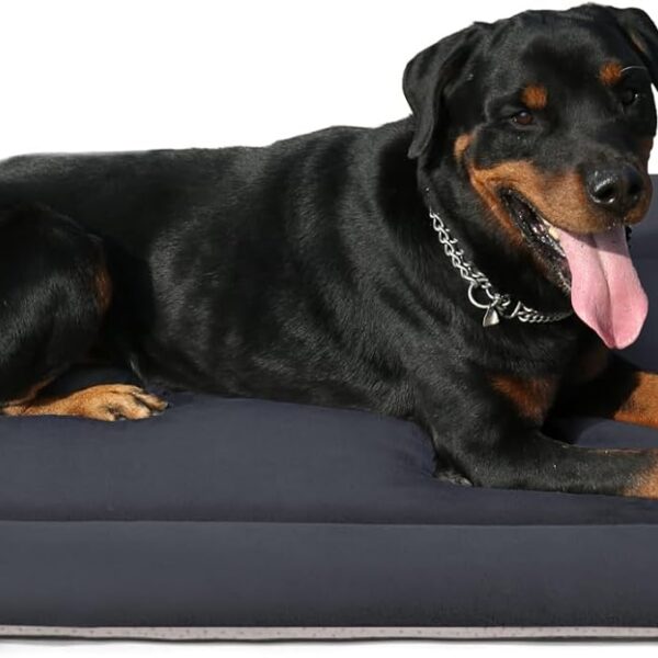Magic Dog Large Dog Bed Soft Dog Crate Pad Dog Mat, 42 Inches Machine Washable Pet Bed Kennel Pad with Non-Slip Bottom, Dark Gray